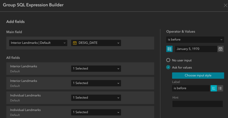 Group filter setting