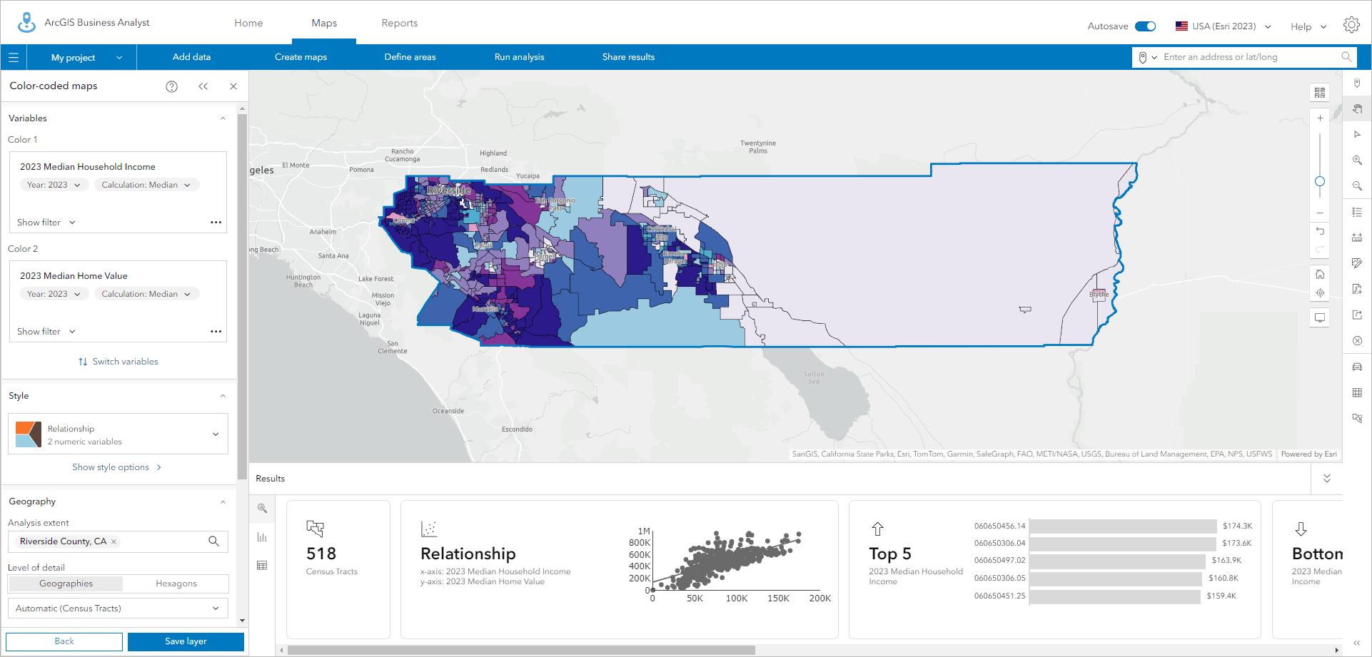 Census tracts in Riverside County