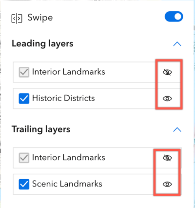 Toggle layer visibility in Swipe Toggle layer visibility in Swipe