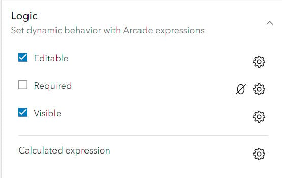 Logic section of Properties pane