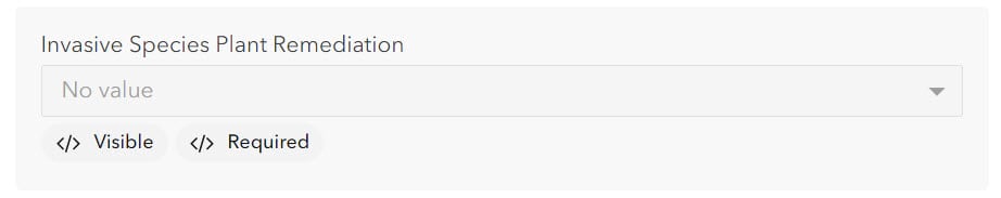 Invasive Species Plant Remediation field with required and visible labels