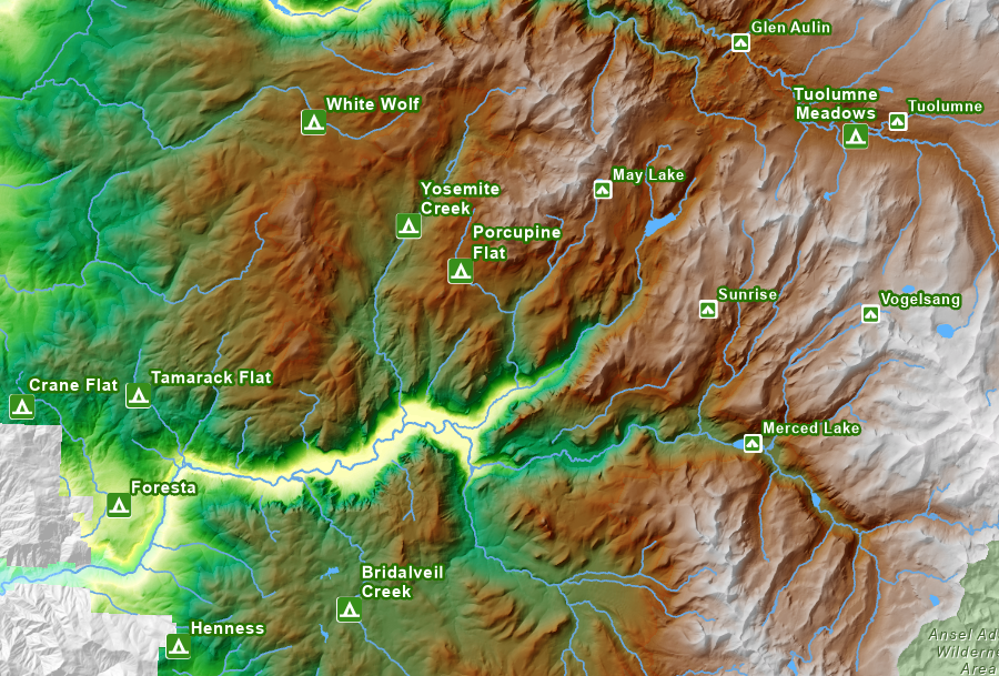 Campgrounds in Yosemite National Park, California