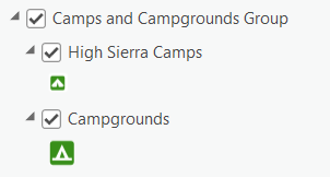 Symbology and label settings for the two feature layers do not match.