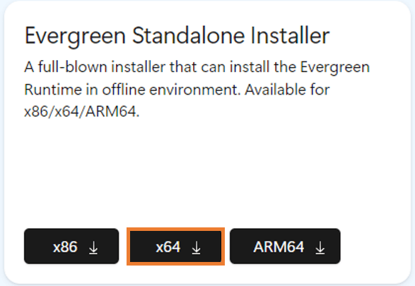 Download Evergreen Standalone Installer 64-bit from the Microsoft site
