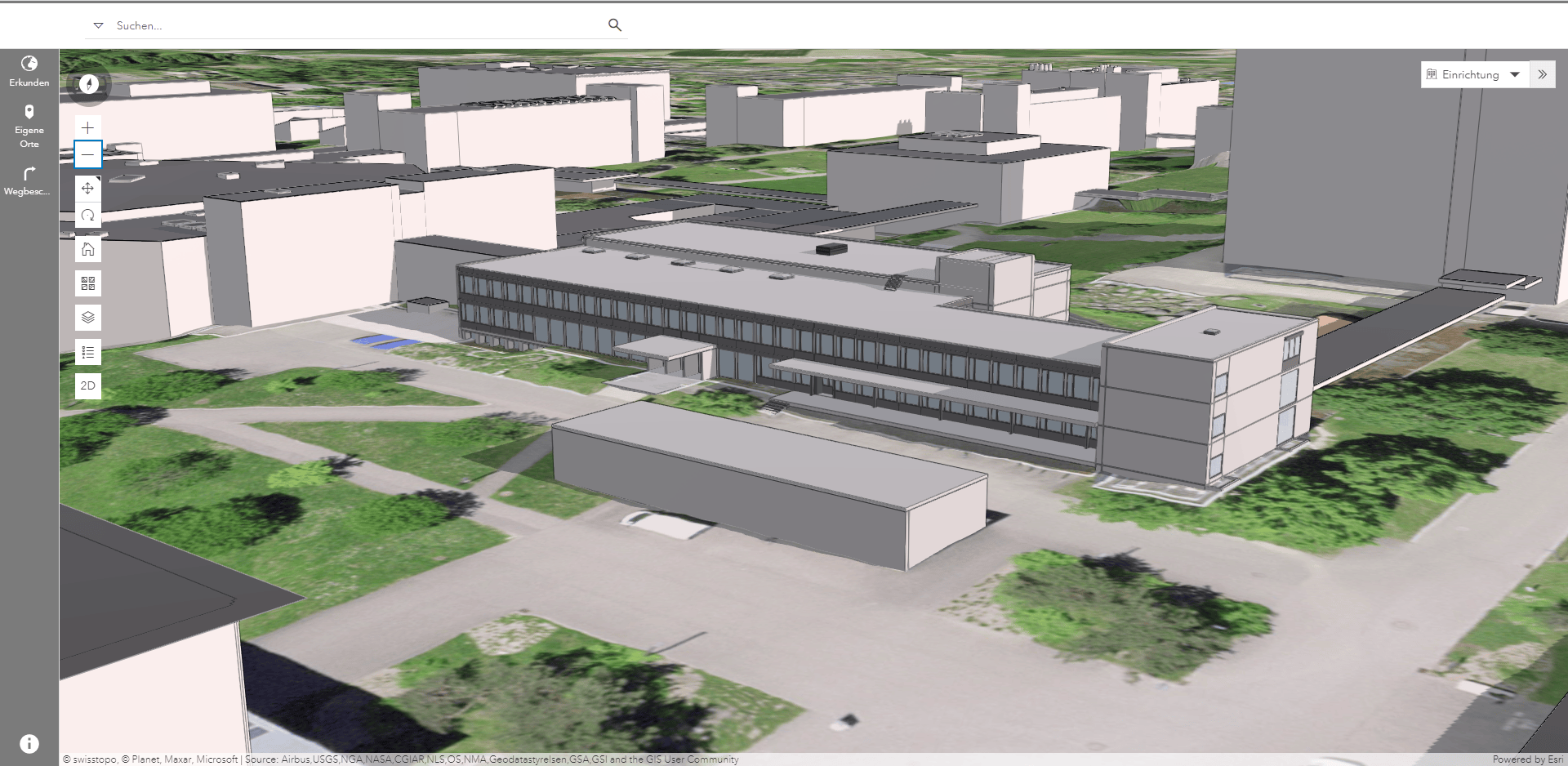 ETH Zurich creates a smart campus, Virtual 3D model of the ETH Zurich campus Hönggerberg