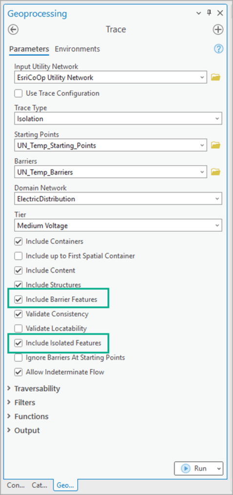 The Include Barrier Features parameter enabled for Isolation traces when Include Isolated Features is enabled.