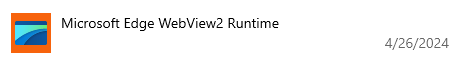 WebView2 showing as present in Apps and Features
