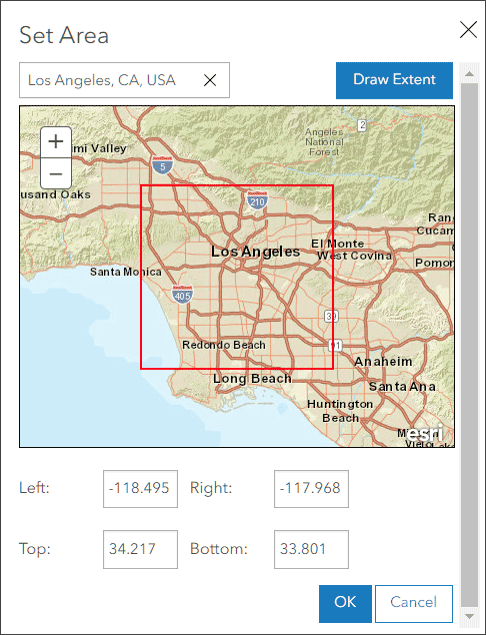 Set area for locator view