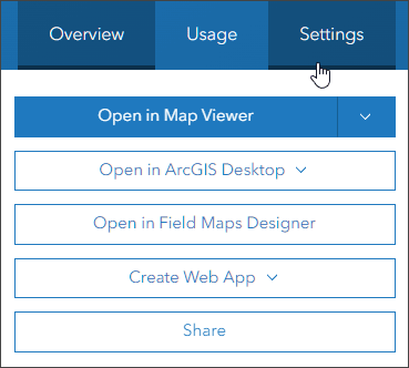 Web map settings