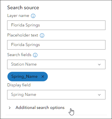 Additional search options