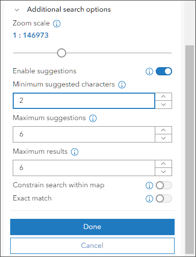 Additional search options