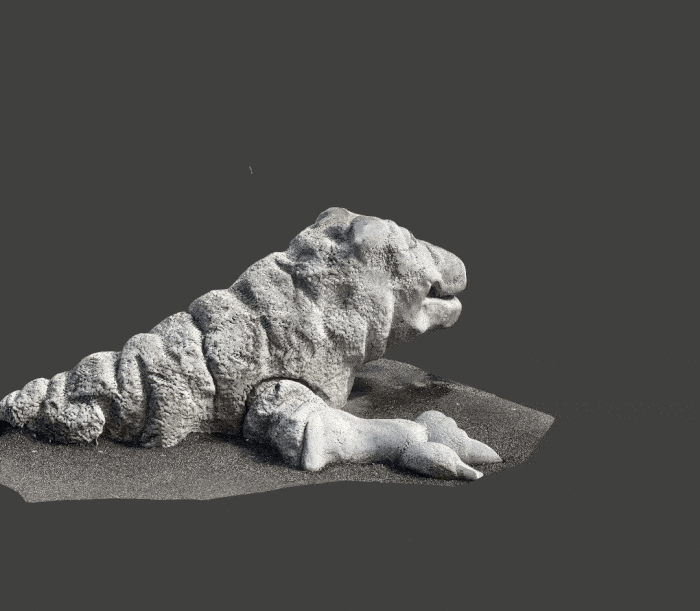 Scan of the lizard sculpture created with Scaniverse Scan of the lizard sculpture created with Scaniverse