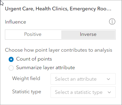 Click the Inverse button for the Urgent Care, Health Clinics, Emergency Rooms.