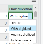 Flow direction field values