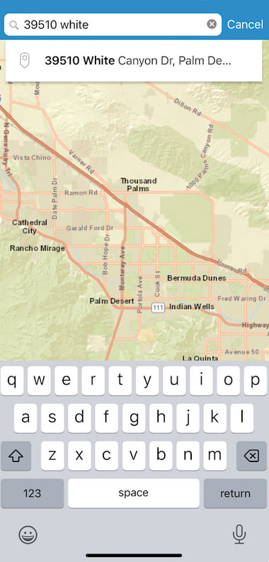 Search for address Search for address