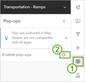 Enable pop-ups option