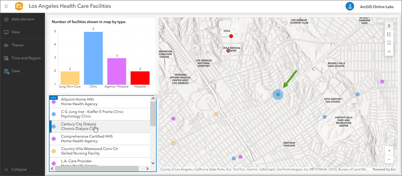Highlighted feature on map from list Highlighted feature on map from list