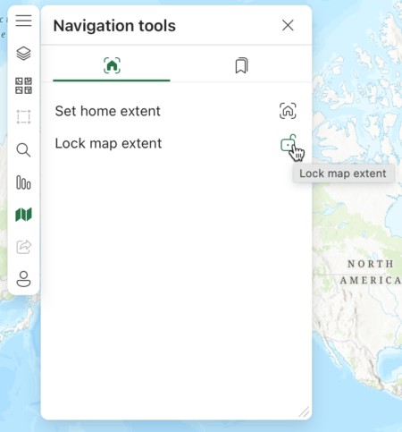 Lock map extent button GUI. Lock map extent button GUI.
