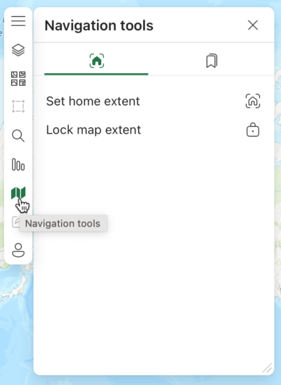 Navigation tools menu and GUI Navigation tools menu and GUI