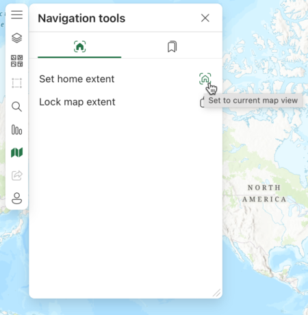 Set Home extent button in Navigation menu GUI. Set Home extent button in Navigation menu GUI.