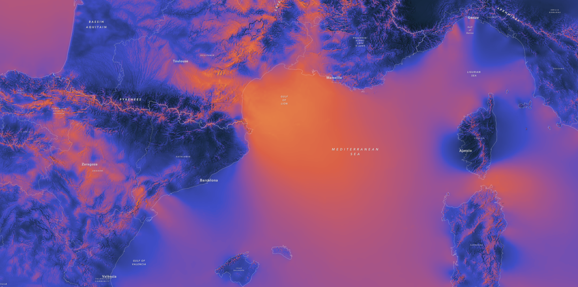 Capacity Factor IEC Class 1 around the Mediterranean Sea. Capacity Factor IEC Class 1 around the Mediterranean Sea.