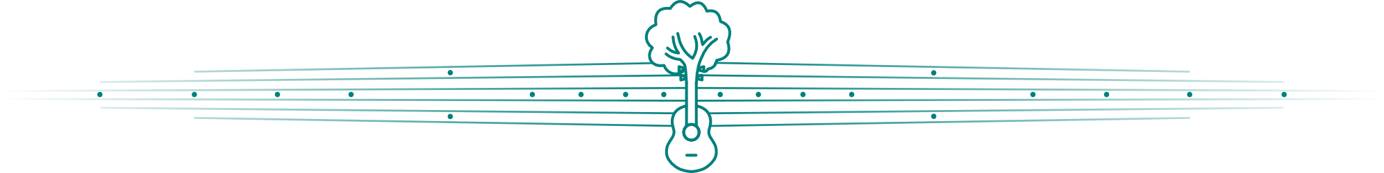 A separator graphic that resembles the fret of a guitar with a tree growing out of a guitar in the middle A separator graphic that resembles the fret of a guitar with a tree growing out of a guitar in the middle