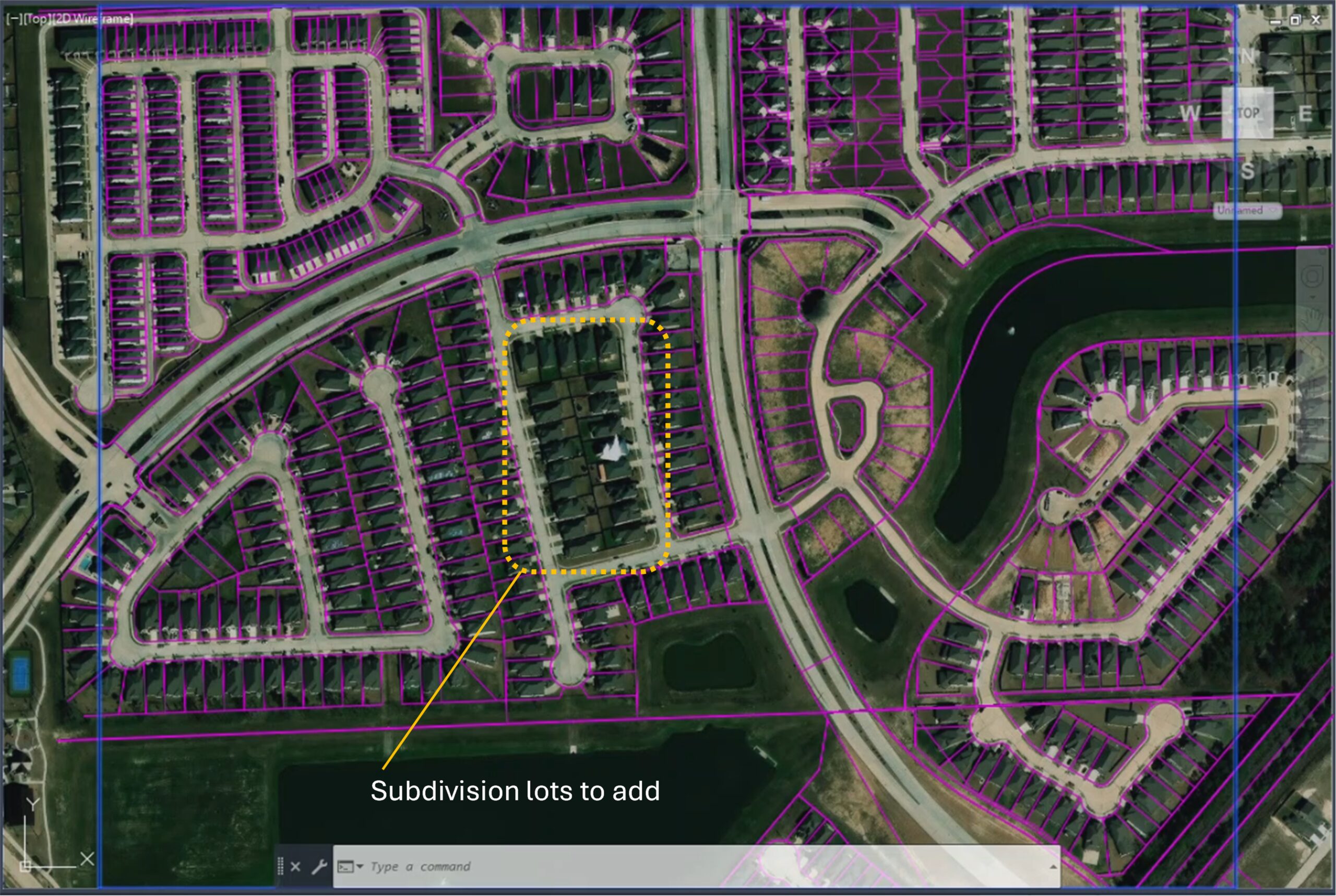 Plan view of project site with annotation of lots that need to be added. Plan view of project site with annotation of lots that need to be added.
