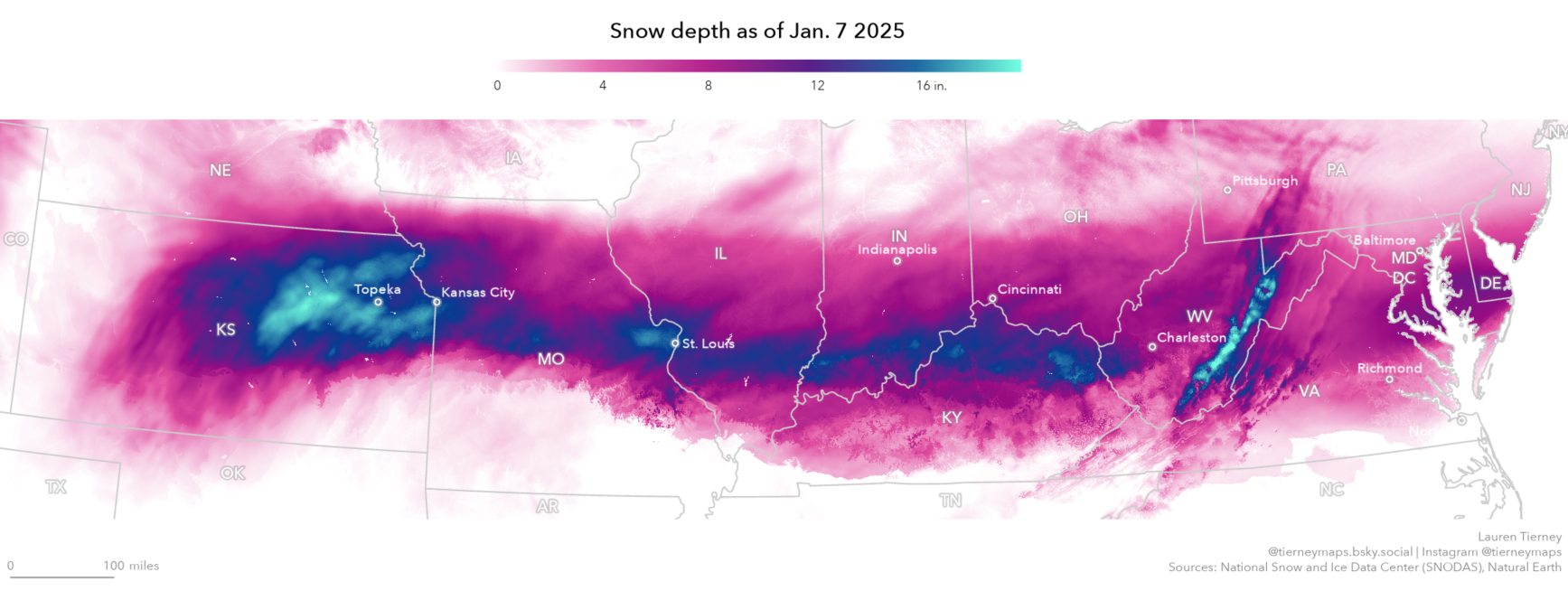 Image of final map of the Mid Atlantic snow storm Image of final map of the Mid Atlantic snow storm