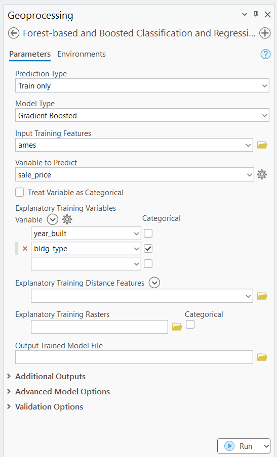 Forest Based Classification and Regression Geoprocessing Dialog Forest Based Classification and Regression Geoprocessing Dialog