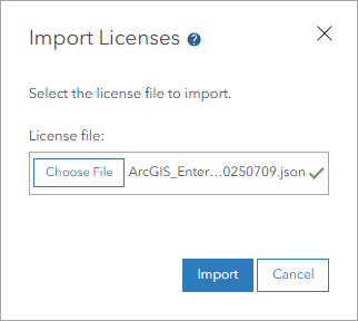 Imported license file