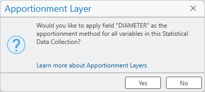 Choosing attribute for apportionment