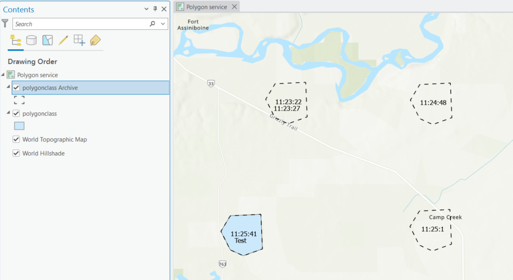 Symbology and labeling applied to the web feature layers