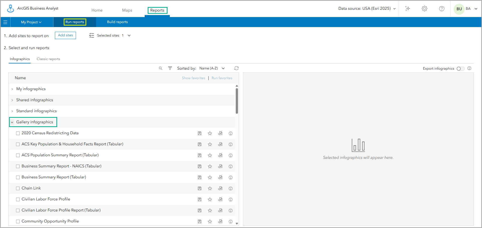Run gallery infographics for your site.
