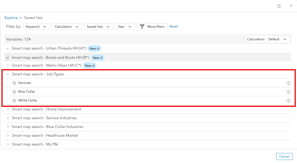 Grouping custom variable in a saved lists make them easily accessible.
