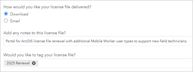 License file options