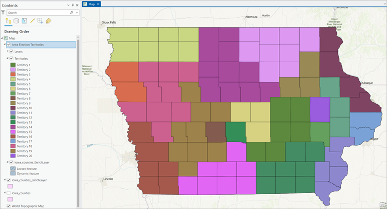 Iowa election worker territories