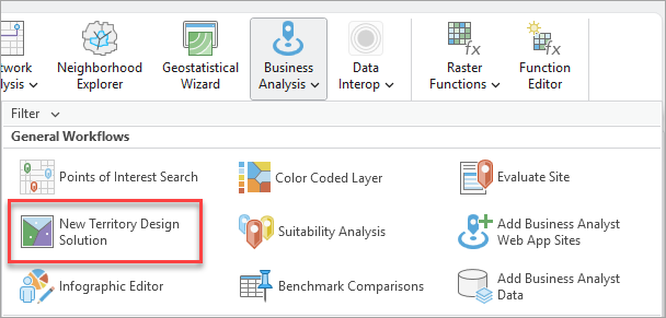 New Territory Design Solution button