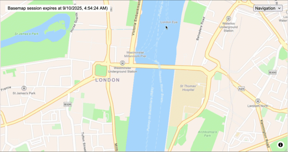 Gif of switching basemap styles in London