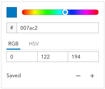 The Color Picker component with its upper color graph disabled.