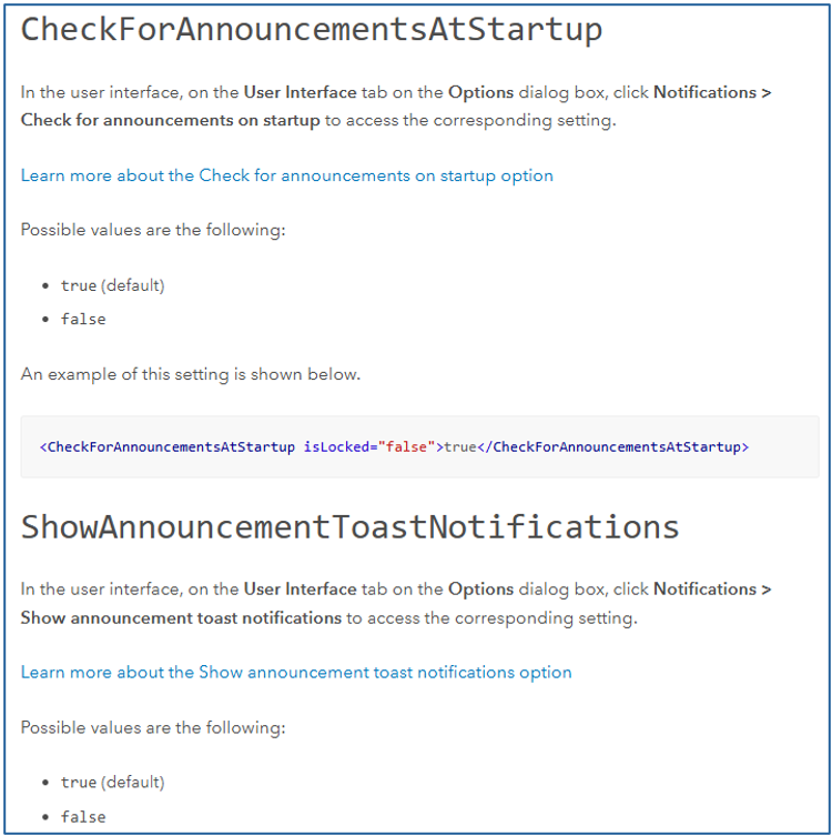 Application settings new in ArcGIS Pro 3.6 allow administrators control over software announcement deployment