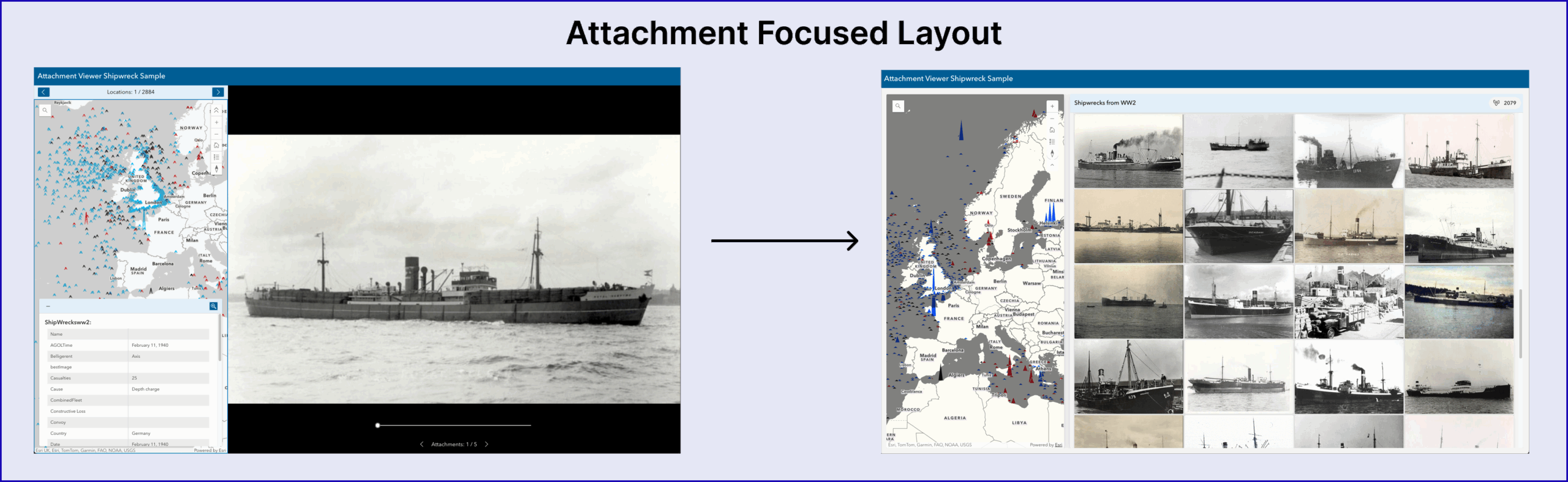 Sample images of the attachment focused layout in an Attachment Viewer app. Left image is of the previous interface; right image is the new interface Sample images of the attachment focused layout in an Attachment Viewer app. Left image is of the previous interface; right image is the new interface