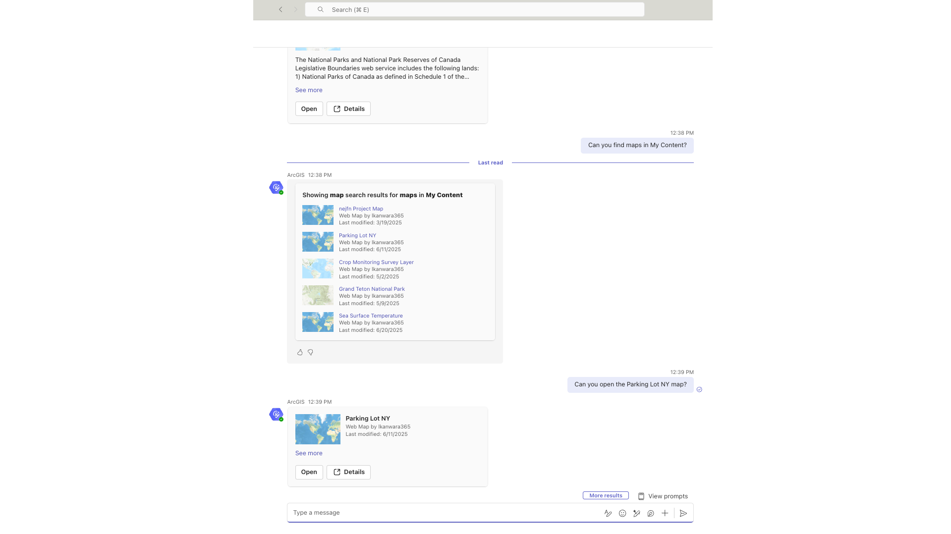 Encuentra contenido de ArcGIS dentro de Teams Encuentra contenido de ArcGIS dentro de Teams