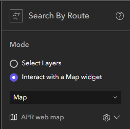 A screenshot illustrating the "Interact with a Map widget" setting.