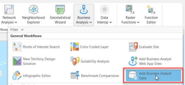 Business Analyst gallery menu