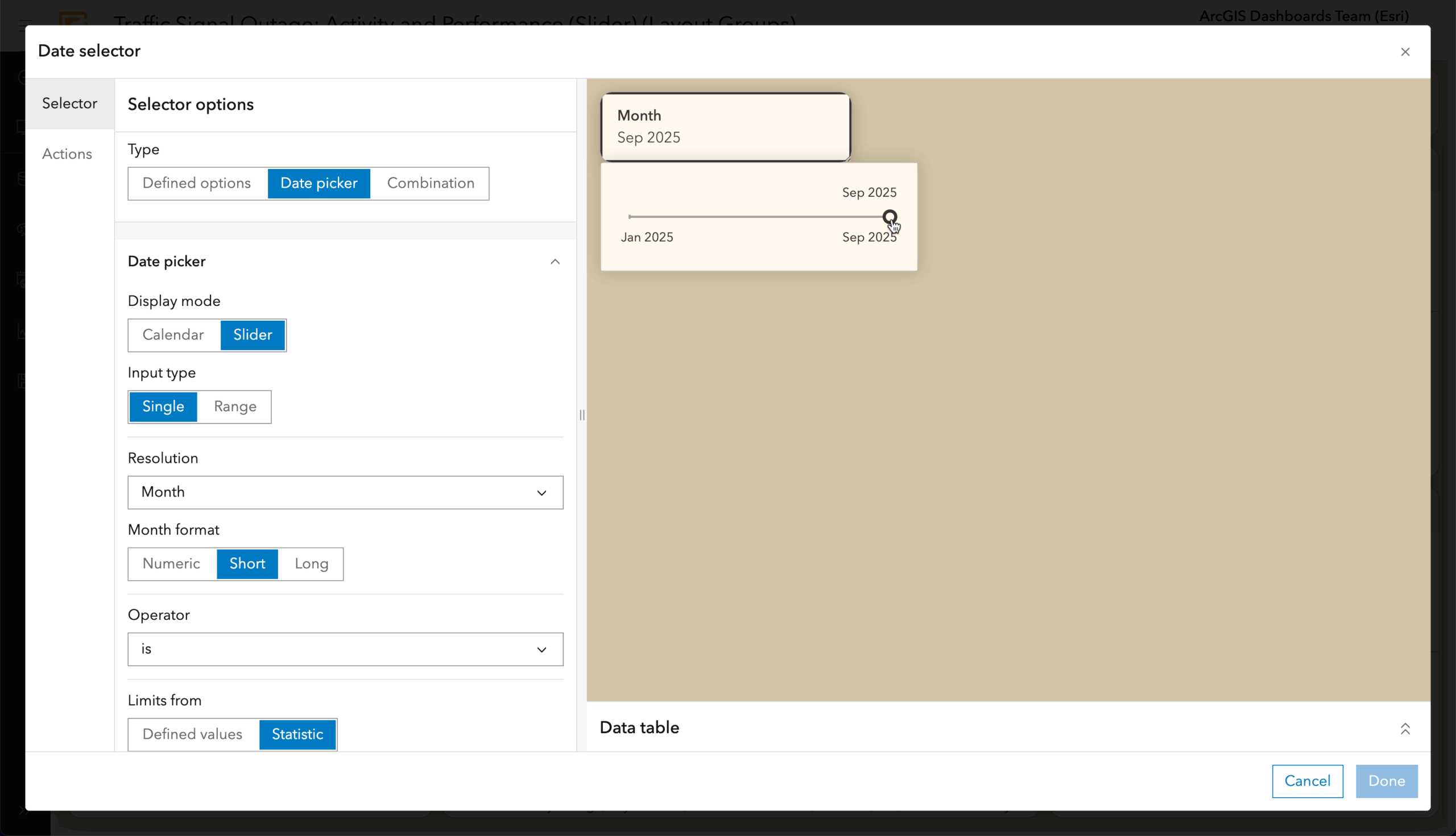 Date Selector Slider Configuration Date Selector Slider Configuration
