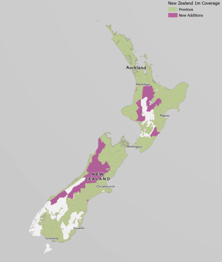 New Zealand 1m coverage as of October 2025