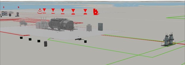 Communication features in a power generation plant as shown in a partitioned tier.