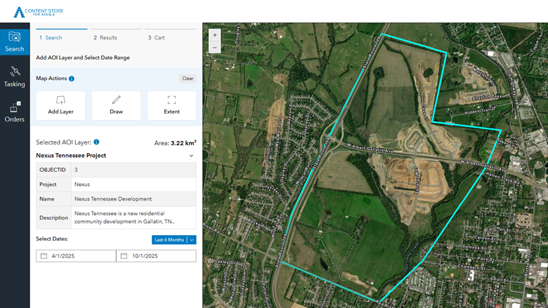 Locate the AOI in the Content Store app