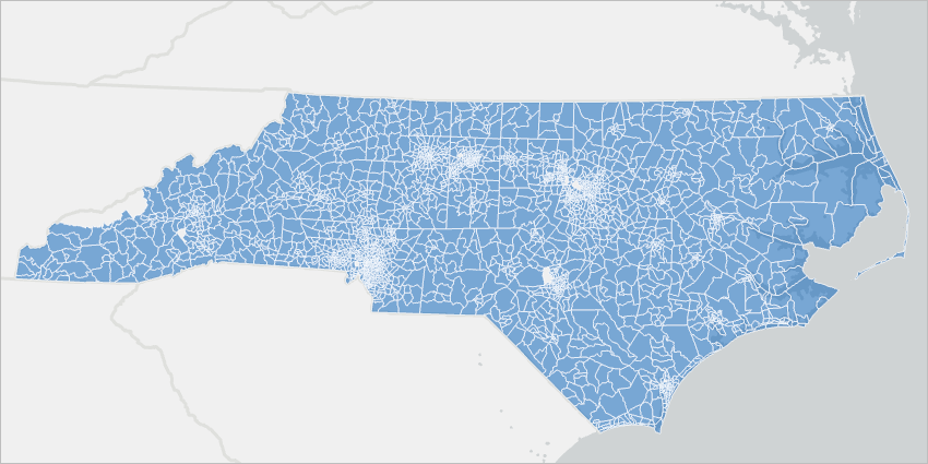 Census tracts in North Carolina