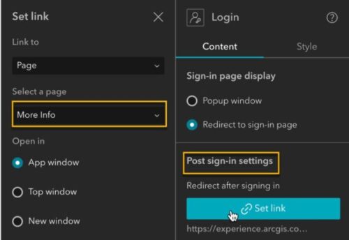 Login widget settings